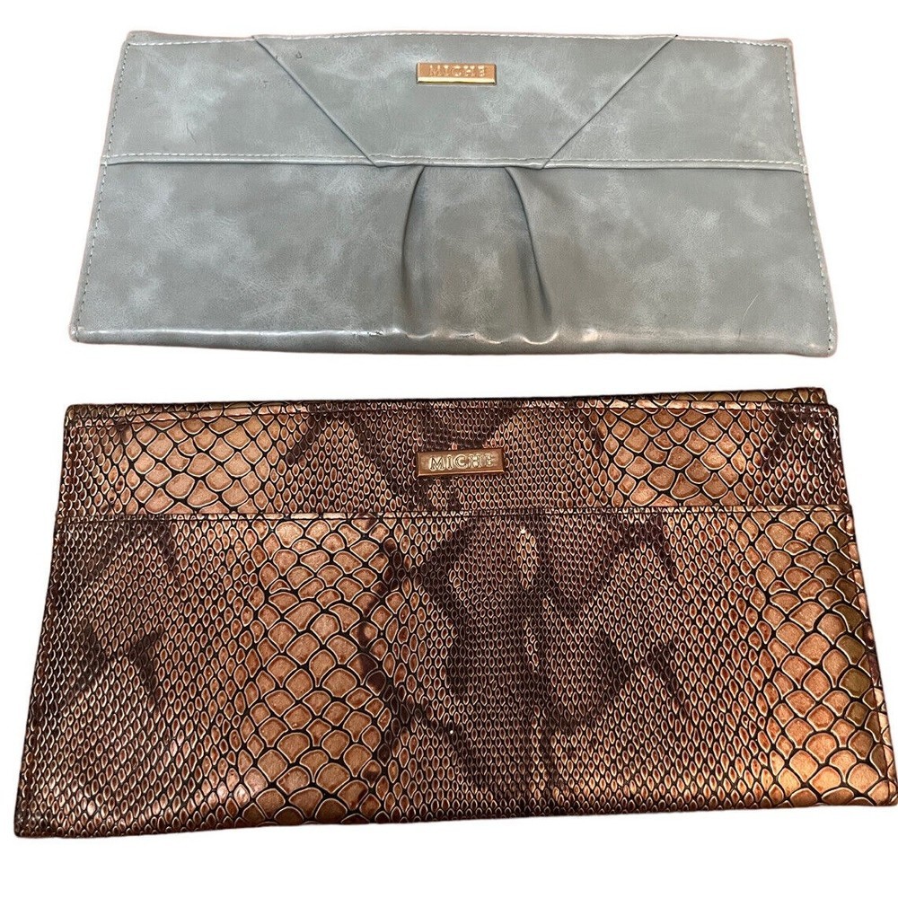 Miche Classic Bag Purse Shell JEN Copper Snakeskin Cover And Blue Shell